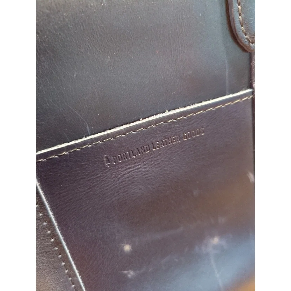 Portland Leather Goods Blue Satchel Bag Top Handle Crossbody‎ Adjustable Strap
